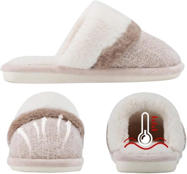 Cozy Slippers for Women Indoor and Outdoor Fuzzy House Shoes with Memory Foam Anti-Skid Sole Gifts for Women Mom Ladies - Image 3