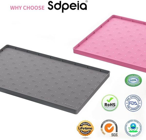 Sdpeia Under Sink Mat for [34" x 22"] Cabinet, Upgraded Silicone Waterproof Mat Kitchen Cabinet Liner Cabinet Protector Kitchen Organizers and Storage - Image 5
