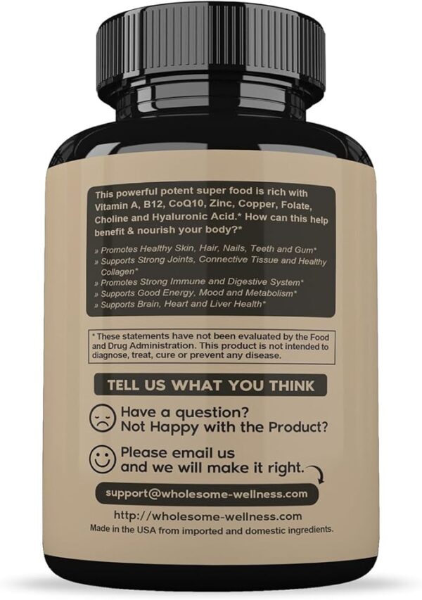 Grass Fed Desiccated Beef Liver Capsules (180 Pills, 750mg Each) - Natural Iron, Vitamin A, B12 for Energy - Humanely Pasture Raised Undefatted in New Zealand Without Hormones or Chemicals - Image 6
