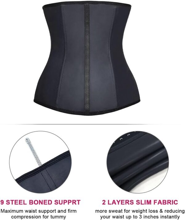 YIANNA Waist Trainer for Women Latex Underbust Waist Cincher Corset Sport Girdle Hourglass Body Shaper - Image 2