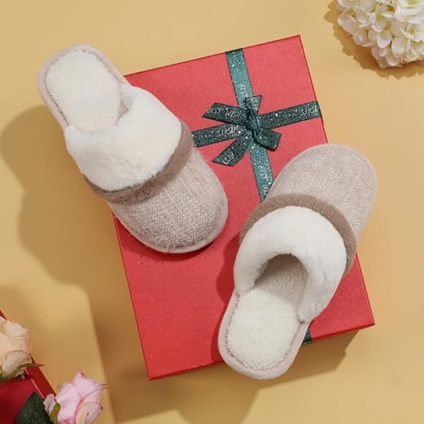 Cozy Slippers for Women Indoor and Outdoor Fuzzy House Shoes with Memory Foam Anti-Skid Sole Gifts for Women Mom Ladies - Image 4