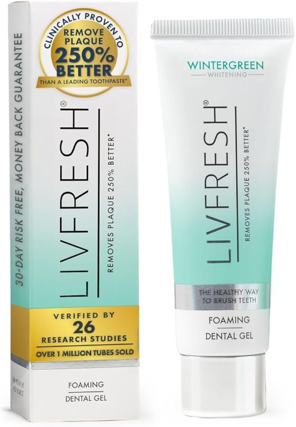 Toothpaste Gel, Clinically Proven to Remove Plaque 250% Better, Improves Gum Health 190% Better, Prevents & Reduces Tartar, Freshens Breath, SLS Free Dental Gel, Wintergreen