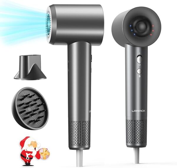 Hair Dryer with Diffuser, Negative Ionic Blow Dryer, Professional High-Speed Hairdryer with 110000 RPM Brushless Motor for Fast Drying, Lightweight Travel Hairdryer for Home Salon Women Man Curly Hair