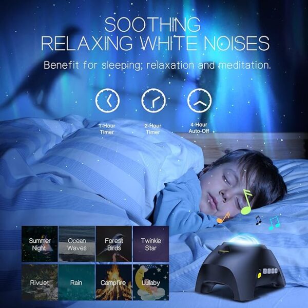Northern Galaxy Light Aurora Projector with 33 Light Effects, Night Lights LED Star Projector for Bedroom Nebula Lamp, Remote, White Noises, Bluetooth Speaker for Parties, Gifts, Christmas, Birthday - Image 2
