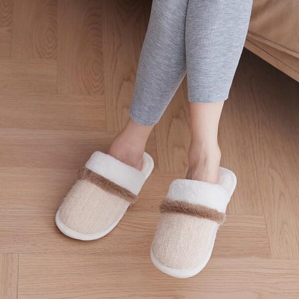 Cozy Slippers for Women Indoor and Outdoor Fuzzy House Shoes with Memory Foam Anti-Skid Sole Gifts for Women Mom Ladies - Image 5