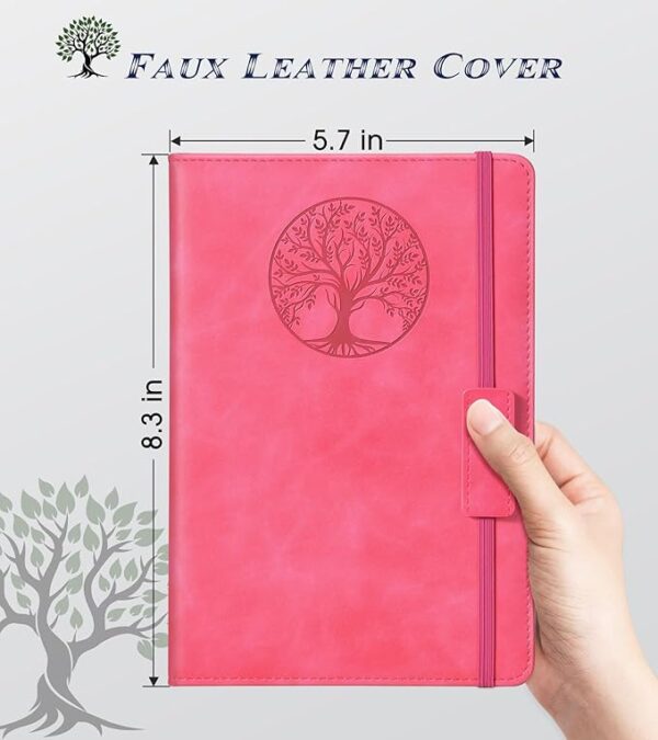 Lined Journal Notebook for Women Men,256 Pages A5 Hardcover Leather Journals for Writing,Travel,Business,Work & School,College Ruled Notebooks for Note Taking,Diary Notepad 5.7"×8.3"(pink) - Image 5