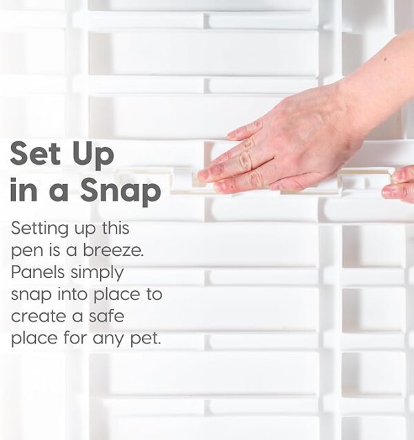 IRIS USA 24" Exercise 4-Panel Pet Playpen with Door, Dog Playpen, Puppy Playpen, for Puppies and Small Dogs, Keep Pets Secure, Easy Assemble, Fold It Down, Easy Storing, Customizable, White - Image 3