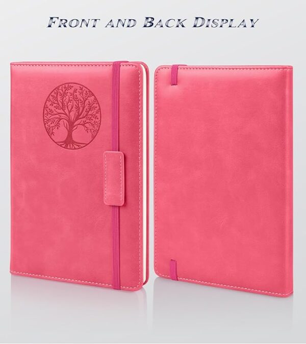 Lined Journal Notebook for Women Men,256 Pages A5 Hardcover Leather Journals for Writing,Travel,Business,Work & School,College Ruled Notebooks for Note Taking,Diary Notepad 5.7"×8.3"(pink) - Image 4