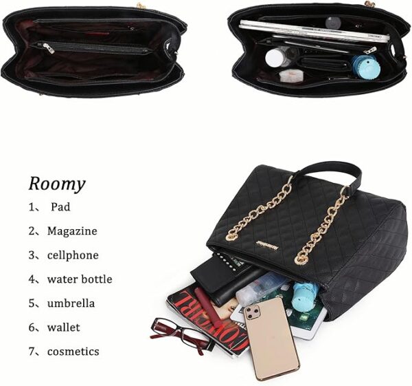 Montana West MEDIUM Chain Shoulder Bag for Women Hobo Handbags Tote Purse - Image 5