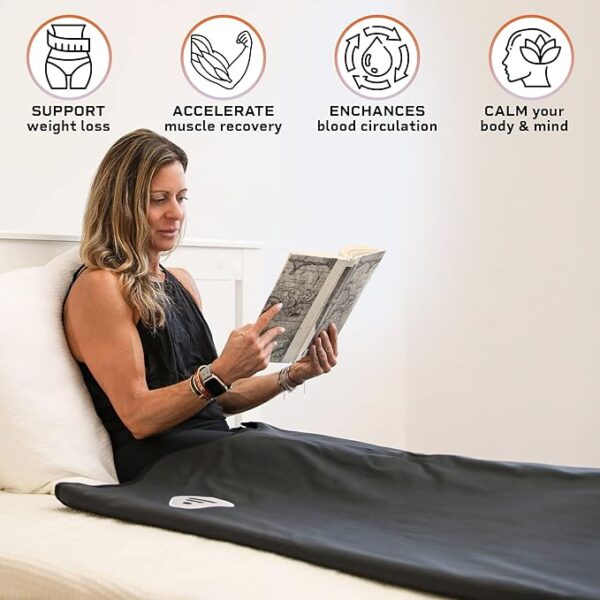 LifePro Far Infrared Sauna Blanket | Portable Infrared Sauna for Home Relaxation |Sauna Blanket, Sauna Bag | Sauna Blanket Infrared for Detox, Muscle Tension Release and Recovery, Flexible Temp Range - Image 5