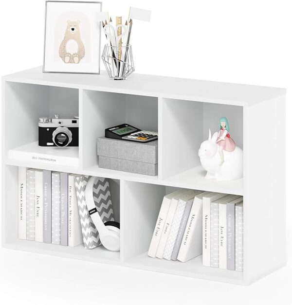 Furinno Luder Bookcase / Book / Storage , 5-Cube, White - Image 3