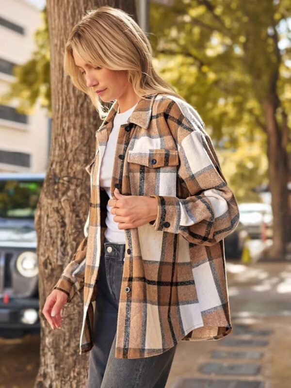 AUTOMET Womens Fall Outfits Fashion Clothes Shackets Flannel Plaid Button Down Long Sleeve Shirts Jackets 2024 - Image 4