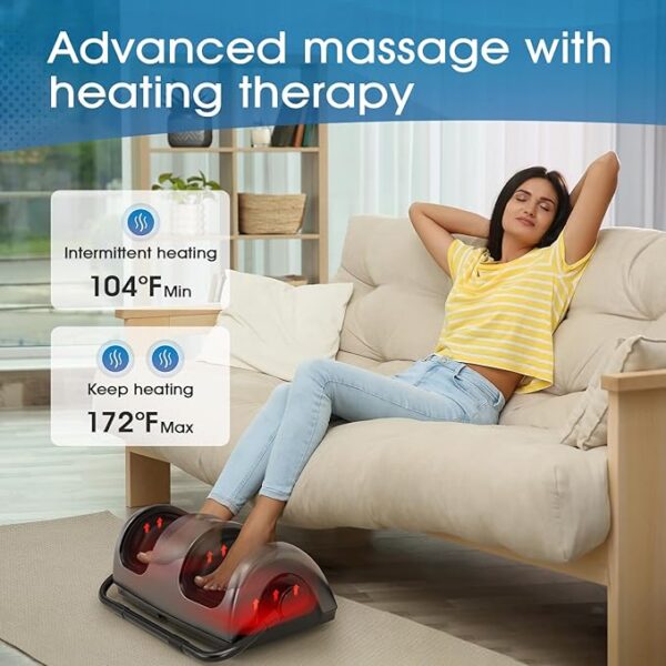 TISSCARE Shiatsu Foot Massager with Heat: Foot Massager for Plantar Fasciitis, Neuropathy, Circulation and Pain Relief, Massage Feet/Leg/Calf/Ankle at Home/Office, Christmas Gifts for Women and Men - Image 3