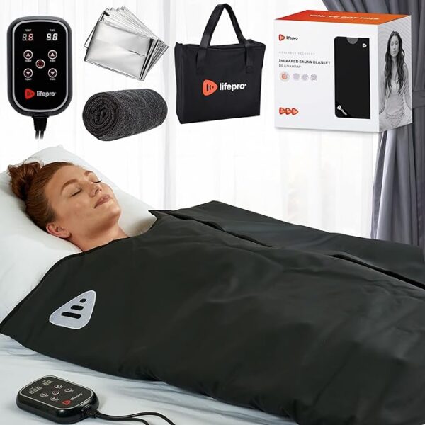 LifePro Far Infrared Sauna Blanket | Portable Infrared Sauna for Home Relaxation |Sauna Blanket, Sauna Bag | Sauna Blanket Infrared for Detox, Muscle Tension Release and Recovery, Flexible Temp Range