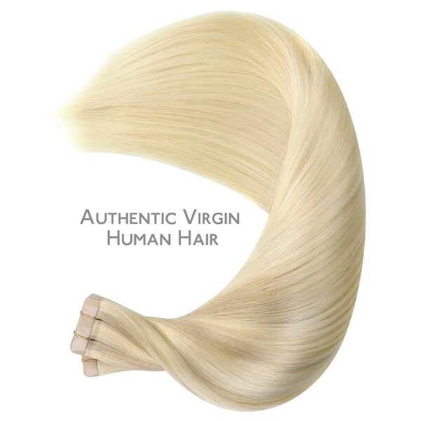 WENNALIFE Tape in Hair Extensions Human Hair, 40pcs 100g 24 inch Ombre Ash Blonde to Golden Blonde Balayage Platinum Blonde Hair Extensions Real Human Hair Invisible Straight Tape in Extensions - Image 6