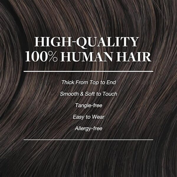GOO GOO Clip in Hair Extensions Real Human Hair, Remy Human Hair Extensions Clip ins for Women, Natural Human Hair, 22inch 150g 9Pcs, 2 Dark Brown - Image 2