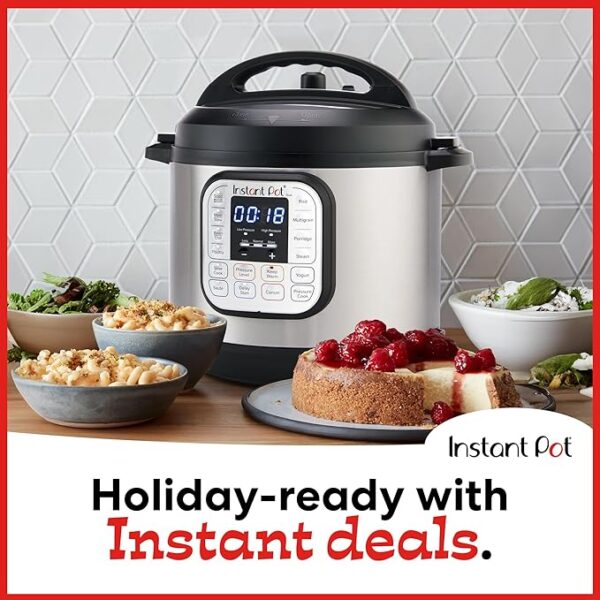 Instant Pot Duo 7-in-1 Electric Pressure Cooker, Slow Cooker, Rice Cooker, Steamer, Sauté, Yogurt Maker, Warmer & Sterilizer, Includes App With Over 800 Recipes, Stainless Steel, 8 Quart - Image 6