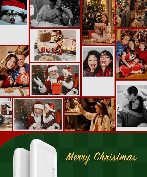 Liene 2x3” Photo Printer, Mini Instant Portable Color Mono Photo Printer Bundle 50 Zink Adhesive Paper, Bluetooth 5.0, Compatible w/iOS & Android, Small Picture Printer for iPhone, Smartphone, White - Image 2