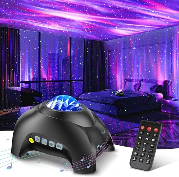 Northern Galaxy Light Aurora Projector with 33 Light Effects, Night Lights LED Star Projector for Bedroom Nebula Lamp, Remote, White Noises, Bluetooth Speaker for Parties, Gifts, Christmas, Birthday