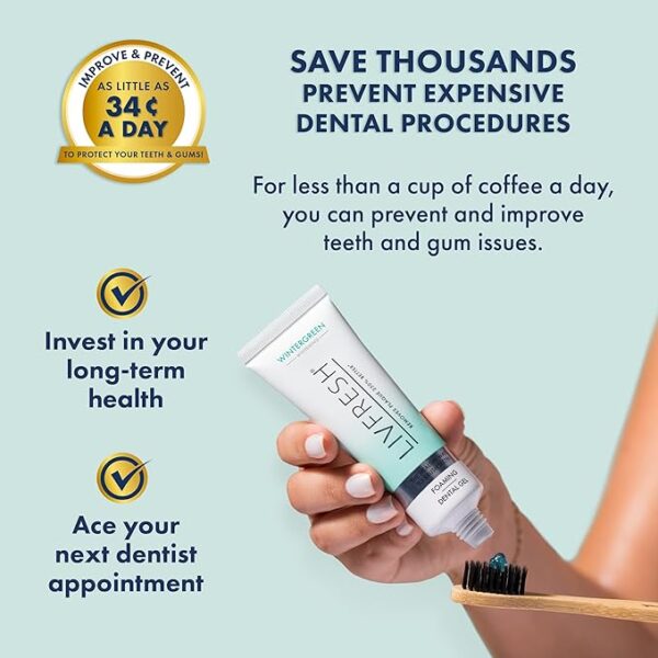 Toothpaste Gel, Clinically Proven to Remove Plaque 250% Better, Improves Gum Health 190% Better, Prevents & Reduces Tartar, Freshens Breath, SLS Free Dental Gel, Wintergreen - Image 6
