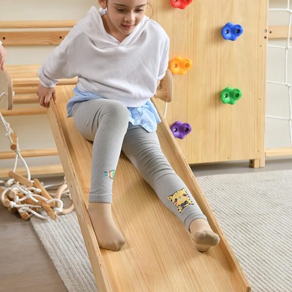 Avenlur Walnut 9-in-1 Swedish Ladder Wall Gym Set - Image 4