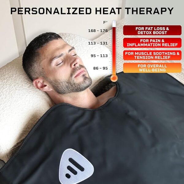 LifePro Far Infrared Sauna Blanket | Portable Infrared Sauna for Home Relaxation |Sauna Blanket, Sauna Bag | Sauna Blanket Infrared for Detox, Muscle Tension Release and Recovery, Flexible Temp Range - Image 2
