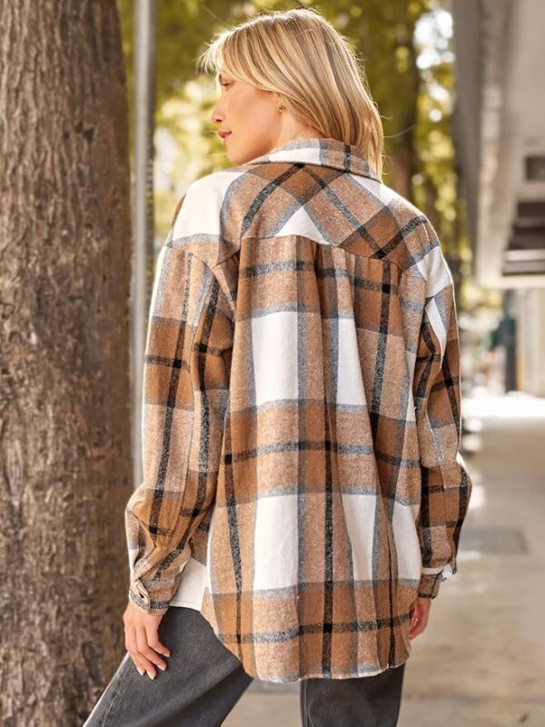 AUTOMET Womens Fall Outfits Fashion Clothes Shackets Flannel Plaid Button Down Long Sleeve Shirts Jackets 2024 - Image 2