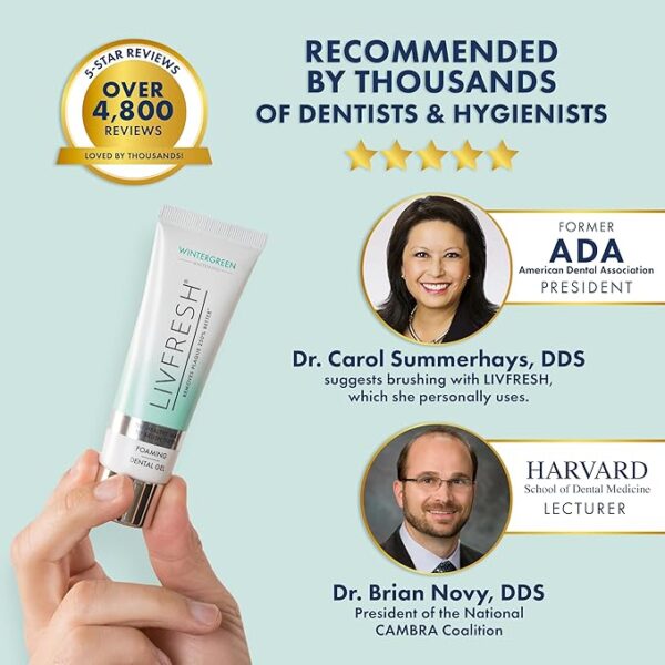Toothpaste Gel, Clinically Proven to Remove Plaque 250% Better, Improves Gum Health 190% Better, Prevents & Reduces Tartar, Freshens Breath, SLS Free Dental Gel, Wintergreen - Image 2