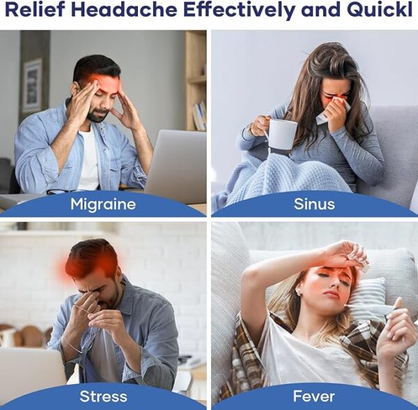 Migraine Relief Cap, Migraine Headache Relief Cap Hat Mask Products, Cooling Gel Hat Head Wrap for Migraine, Tension, Stress & Puffy Eyes,Natural Relief Cap for Instant Headache Relief - Image 5