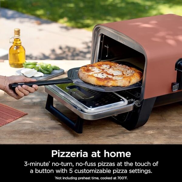 Ninja Woodfire Outdoor Pizza Oven, 8-in-1 Portable Electric Roaster Oven, Heats up to 700°F, 5 Artisan Pizza Settings, Integrated BBQ Smoker Box, Includes Flavored Wood Pellets, Terracotta Red - Image 6