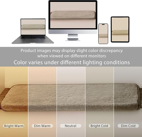 PURE ERA Carpet Stair Treads Ultra Plush 9.5" X 30"Soft Bullnose Indoor Stair Protectors Pet-Friendly Non-Slip Skid Resistant Tape Free Washable Reusable(14 Pieces, Cream Gray) - Image 4