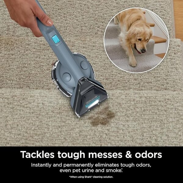 Shark Carpet Cleaner Machine, Portable Upholstery StainStriker, Spot, Odor & Stain Remover, 2 Carpet Cleaner Solutions, 4 Tools, Perfect for Pet Hair, Carpet, Area Rugs, Couches, Nordic Blue, PX202BRN - Image 3