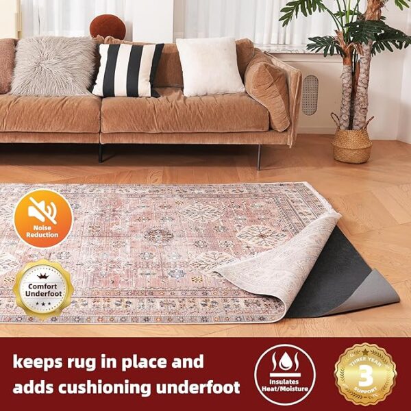 BAGAIL Felt and Natural Rubber Backing Rug Pads 1/4” Thick, 5 x 7 Ft Non Slip Carpet Gripper Keep Rugs in Place, Under Area Rug Protective Cushioned Pads, Carpet Runners, Hardwood Floors Protection - Image 3