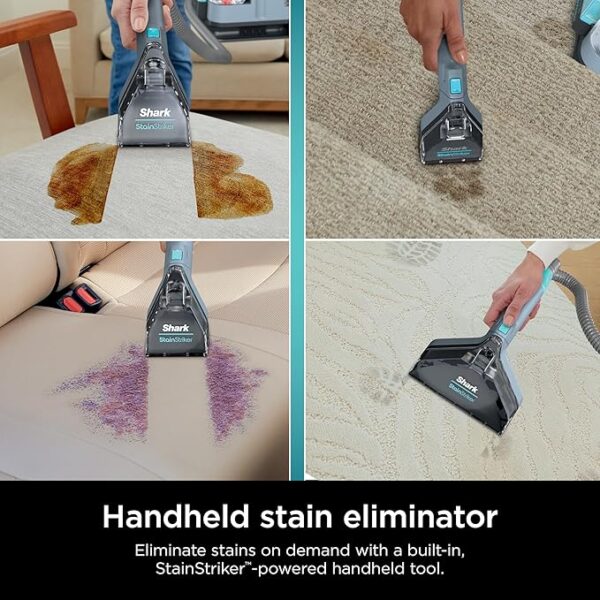 Shark Carpet Cleaner Machine, Portable Upholstery StainStriker, Spot, Odor & Stain Remover, 2 Carpet Cleaner Solutions, 4 Tools, Perfect for Pet Hair, Carpet, Area Rugs, Couches, Nordic Blue, PX202BRN - Image 5