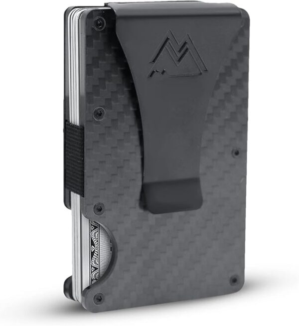 Mountain Voyage Minimalist Wallet for Men & Women with Money Clip or Cash Strap - RFID Blocking Metal Wallet for Men - Scratch Resistant Slim Card Holder Wallet - Front Pocket Wallet for Men & Women
