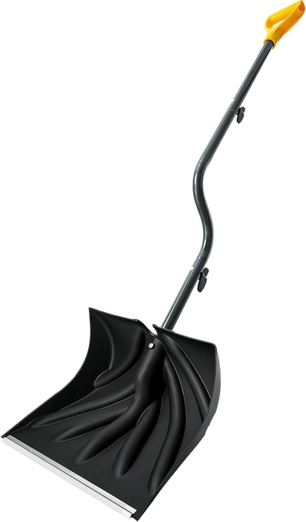 Snow Shovel for Driveway 17-Inch Wide Ergonomic Heavy Duty Snow Removal Winter Tool 57” Long with Bent Handle Aluminum Edge Sharp Blade for Car Garage