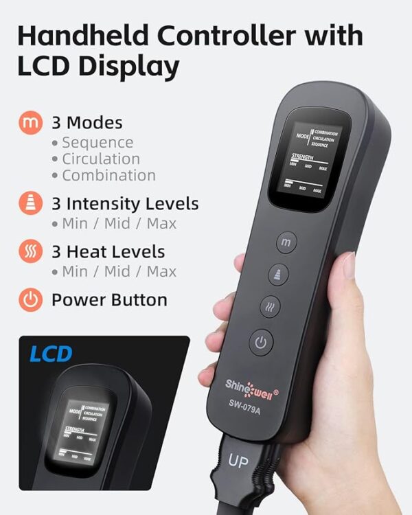 SHINE WELL Leg Massager with Heat and Compression, Leg Massager for Circulation and Pain Relief, Full Leg Massager with 3 Heat 3 Modes 3 Intensities, for Athletes Runner Cyclist, FSA HSA Approved - Image 6