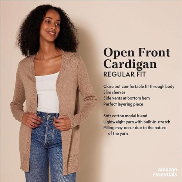 Women's Lightweight Open-Front Cardigan Sweater (Available in Plus Size) - Image 2