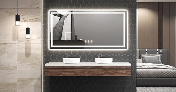 New LED Bathroom Mirror 72x36 Inch with Front and Backlit, CRI 90+, 3 Colors & Stepless Dimmable Lighted Bathroom Mirror, Anti-Fog, Memory, Top-Grade Tempered Glass, Rotatable - Image 6