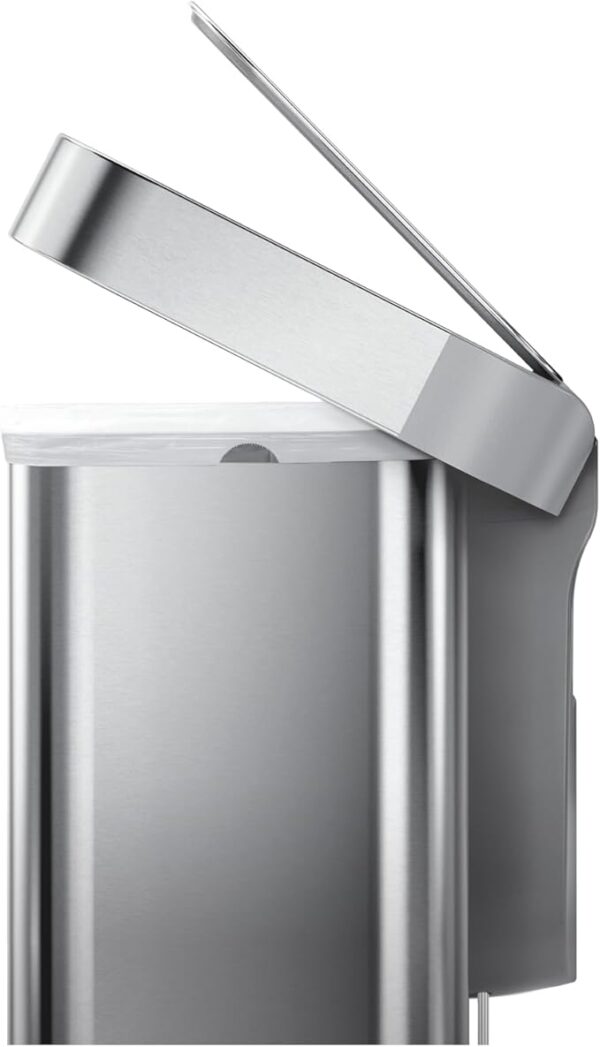 simplehuman 58 Liter / 15.3 Gallon Rectangular Hands-Free Dual Compartment Recycling Kitchen Step Trash Can with Soft-Close Lid, Brushed Stainless Steel - Image 3
