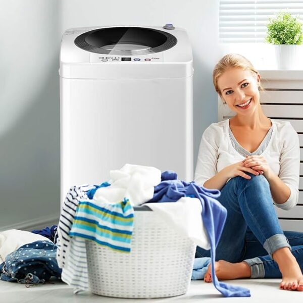 Giantex Portable Washing Machine, Full Automatic Washer and Dryer Combo, with Built-in Pump Drain 8 LBS Capacity Compact Laundry Washer Spin Dryer for Apartment RV Dorm - Image 2