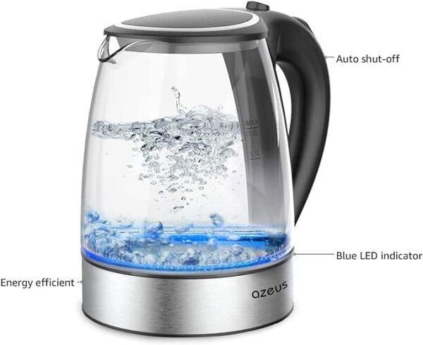 Fast Boil Electric Water Kettle, 1.8L Large Capacity with Auto Shut-Off and Boil-Dry Protection, BPA-Free Borosilicate Glass &Stainless Steel - Image 5