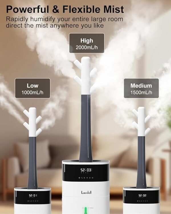 Humidifier Large Room 5.3Gal/20L - Cool and Warm Mist Humidifiers for Home 3000 sq ft, Air Humidifiers for Bedroom with Diffuser&Extended Tube, Whole House Humidifiers for Nursery Baby Plants - Image 4