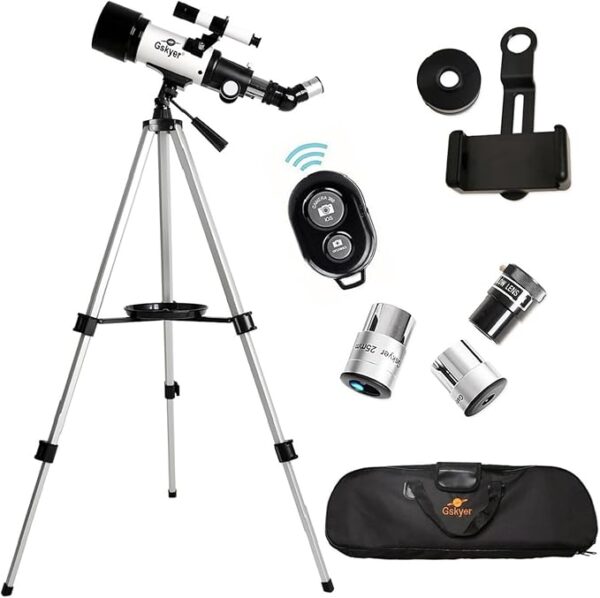 Gskyer Telescope, 70mm Aperture 400mm AZ Mount Astronomical Refracting Telescope for Kids Beginners - Travel Telescope with Carry Bag, Phone Adapter and Wireless Remote. - Image 4