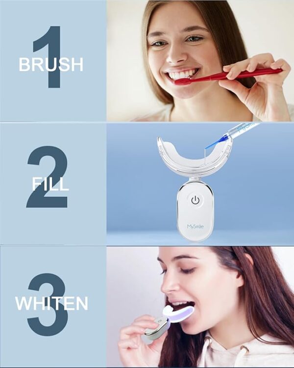 MySmile Teeth Whitening Accelerator Light Powerful 28 LED Blue Light Each 10 Minutes at A Time with USB Charger Mouth Trays Form Perfectly Teeth Care Oral(Only 1Pcs LED Light and 4ml Gel) - Image 5