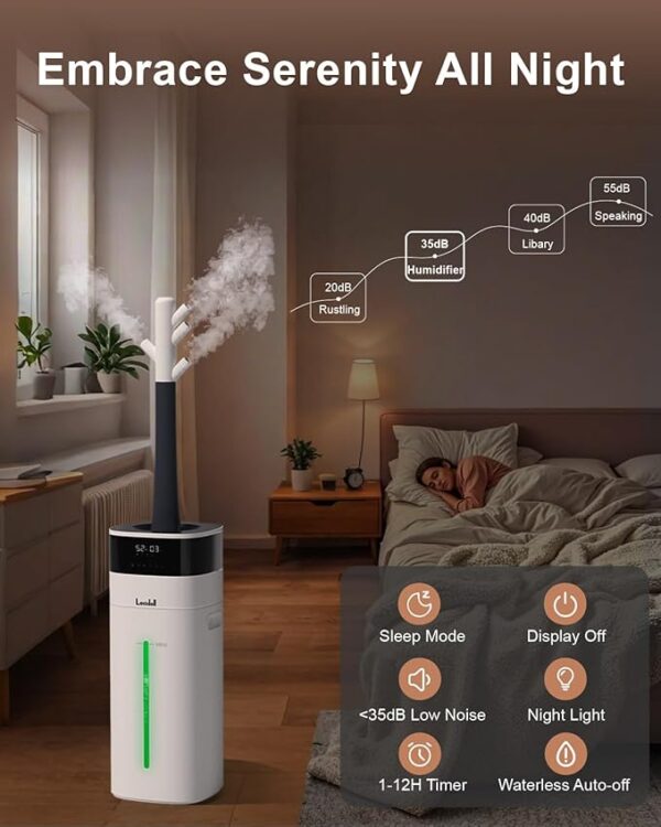 Humidifier Large Room 5.3Gal/20L - Cool and Warm Mist Humidifiers for Home 3000 sq ft, Air Humidifiers for Bedroom with Diffuser&Extended Tube, Whole House Humidifiers for Nursery Baby Plants - Image 3
