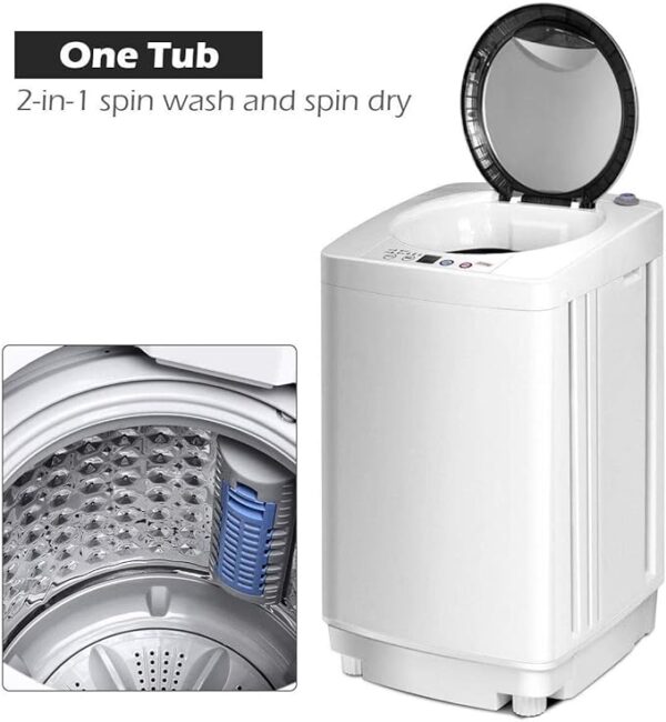 Giantex Portable Washing Machine, Full Automatic Washer and Dryer Combo, with Built-in Pump Drain 8 LBS Capacity Compact Laundry Washer Spin Dryer for Apartment RV Dorm - Image 4