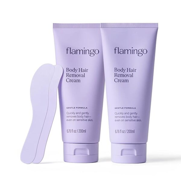 Flamingo Body Hair Removal Cream - 6.76 fl oz - Pack of 2 - Gentle Formula - Safe for Sensitive Skin
