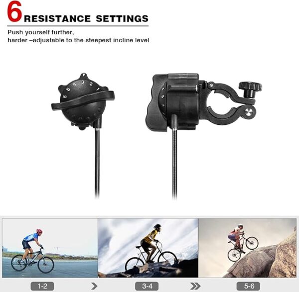Sportneer Bike Trainer - Magnetic Stationary Bike Stand for 26-28" & 700C Wheels - Adjustable 6 Level Resistance Bike Trainer Stand for Indoor Riding with Quick Release Lever & Front Wheel Riser Block - Image 2