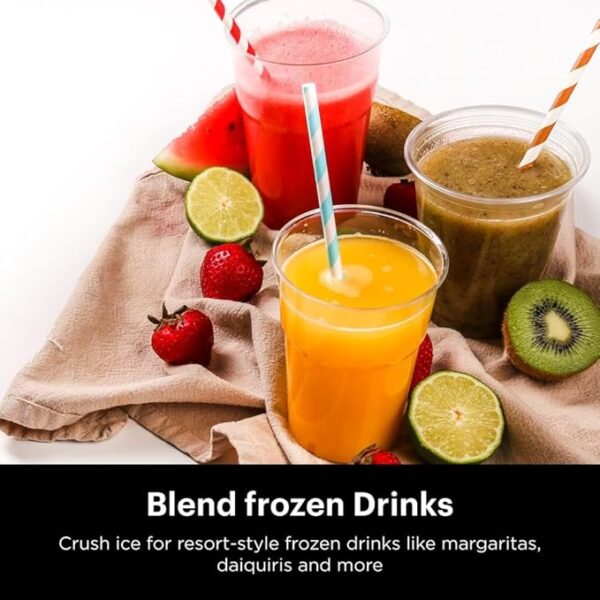 Ninja Blender, For-Smoothies, Salsa, Shakes, Slush, and-Frozen Drinks, Blender, Pitcher, and-Lid, Blender for-Kitchen, Crushes Ice, Fruit, and-Veggies, 1000-Watt, Dishwasher Safe, Black, NJ601AMZ​ - Image 6